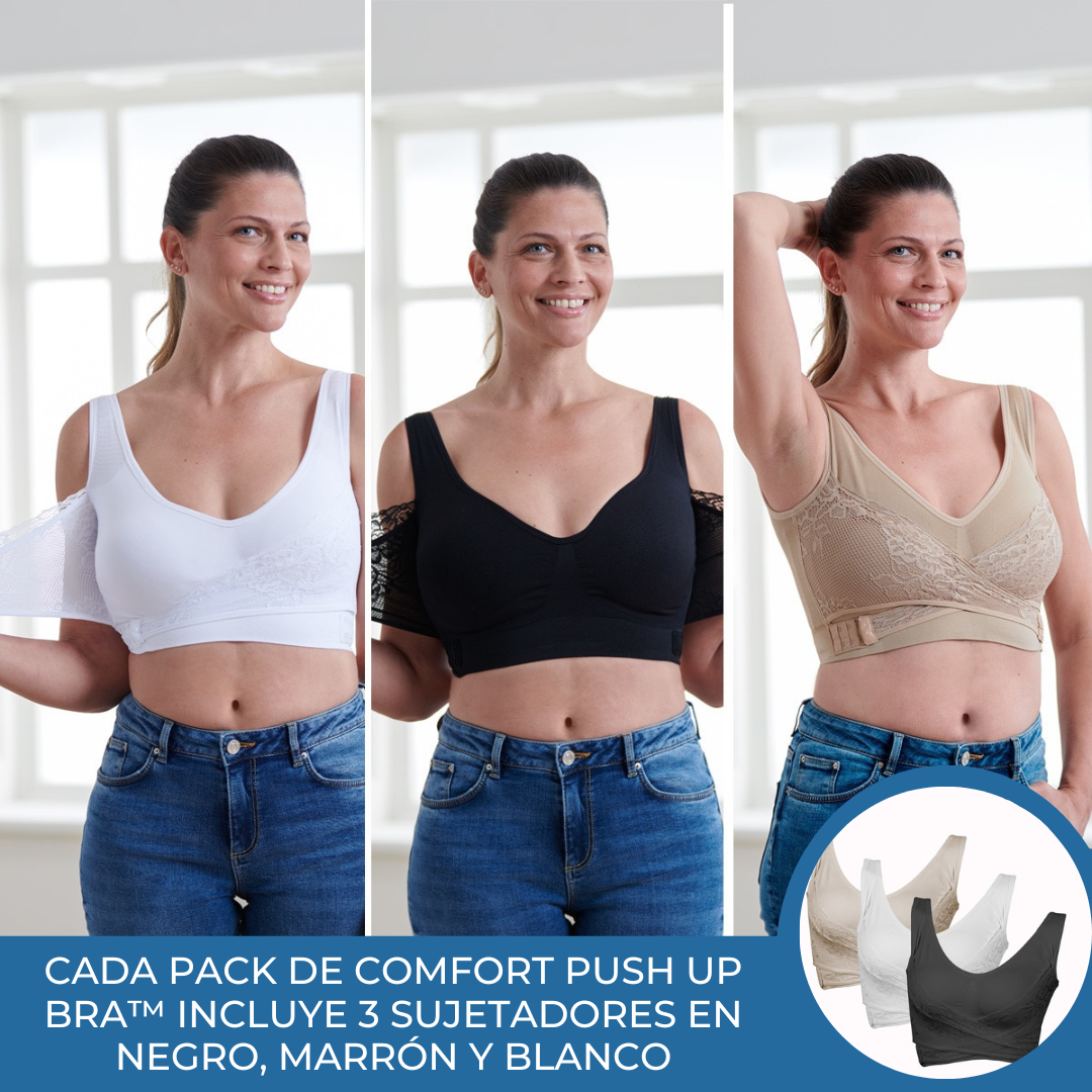 PACK 3 SUJETADORES DE ENCAJE PUSH UP