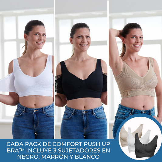 PACK 3 SUJETADORES DE ENCAJE PUSH UP